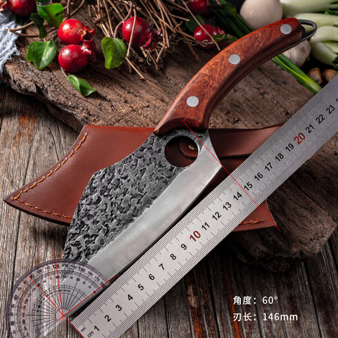 Boning Kitchen Knives Cleaver Handmade Meat Slicing Chef Knife Butcher Knife Cutter Cooking Knives With Sheath ► Photo 1/6