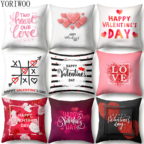 Happy Valentine's Day Alphabet Throw Pillow Case Love Cushion Cover Wedding Gift