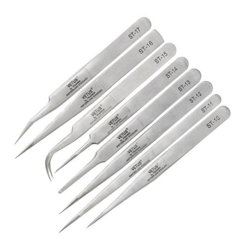 VETUS ST Stainless Steel Tweezers Makeup Anti-static Eyebrow Eye Lashes Tweezers Professional for Volumn Eyelash Extension ► Photo 1/6