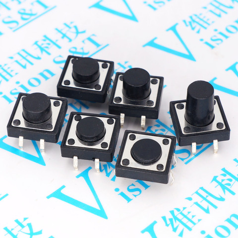 10pcs/lot 12x12x4.3/5/6/7/8//8.5/9/10/12 mm Tact Switch Push Button 4PIN Micro Switch For Induction Cooker/Circuit Board Button ► Photo 1/1