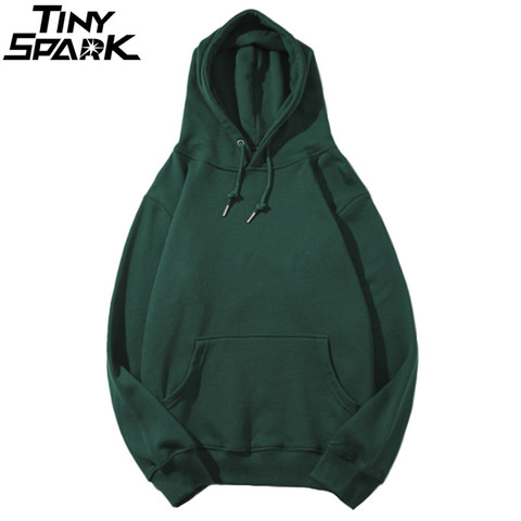 Plain Green Hoodie Sweatshirt Men Pullover Hoodies Autumn 2022 Streetwear Korean Harajuku Hooded Sweatshirt Casual Black White ► Photo 1/1