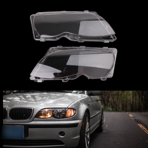 Free shipping Hot New  2 Pcs Auto Car Headlight Lenses Replacement Left & Right Headlamp Protective Shell Cover For BMW E46 4 DR ► Photo 1/6