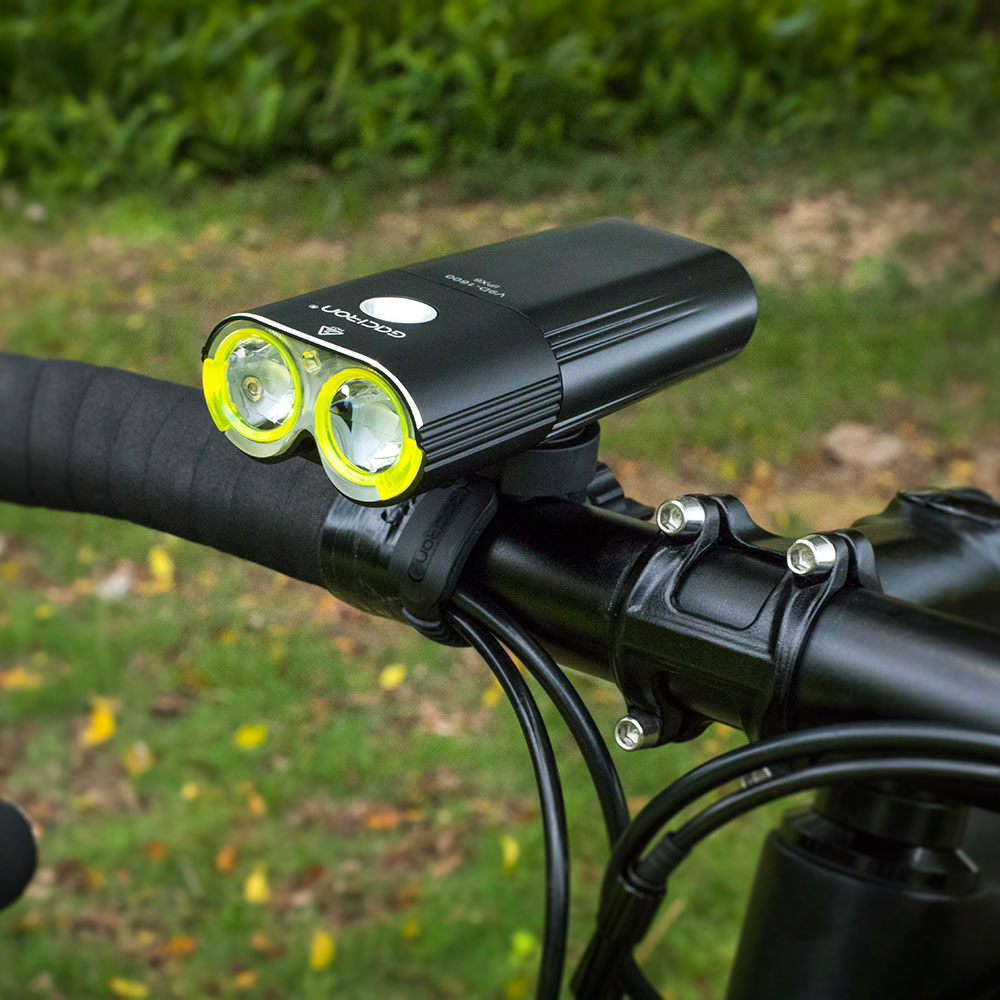 GACIRON USB Rechargeable Cycling Front Handlebar Light 1600 Lumen LED Flashlight 