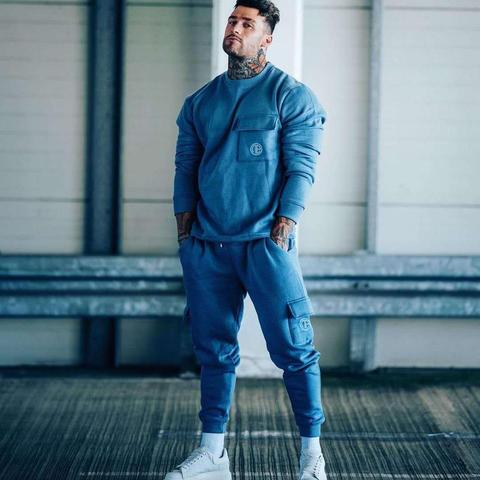 Winter 2 Piece Men’s Set Casual Sweatshirt+Sweatpants Tracksuit Man Brand Fitness Sport Suits Fashion Hoodie Pants Tracksuits ► Photo 1/6