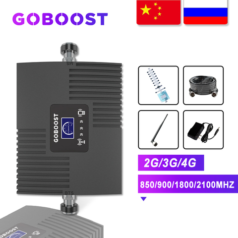 GOBOOST Cellular Signal Booster Repeater GSM 900 1800 2100 Amplifier GSM 2G 3G 4G Signal Booster Internet Cell Phone Amplifier ► Photo 1/6