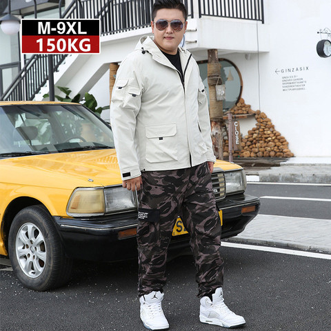 Mens Tracksuit 2022 2 Piece Autumn Men Camouflage Sports Pants Off White Hoodie Jacket Coat Big Size 5XL 6XL 7XL 8XL 9XL Clothes ► Photo 1/6