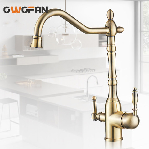 Kitchen Purify Faucets Gold Mixer Tap Cold and hot 360 Rotation with Water Purification Features Kitchen Crane Tap N22-192 ► Photo 1/6