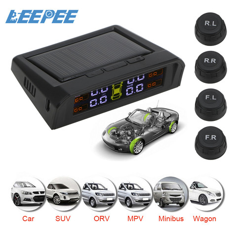Auto Security Alarm Systems TPMS Car Tire Pressure Alarm Monitor System HD Digital LCD Display Tyre Temperature Warning Tools ► Photo 1/6