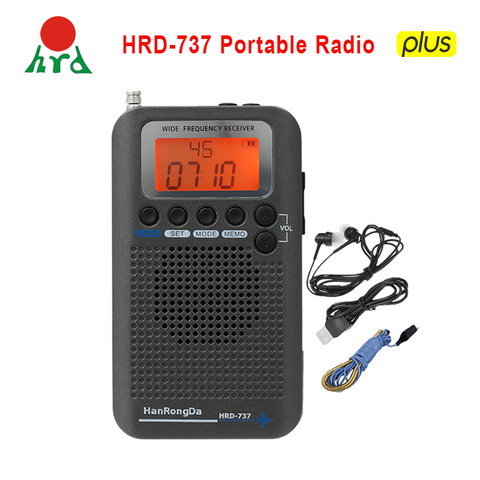 HanRongDa HRD-737 Portable Radio Aircraft Full Band Radio FM/AM/SW/CB/Air/VHF Receiver World Band with LCD Display Alarm Clock ► Photo 1/6