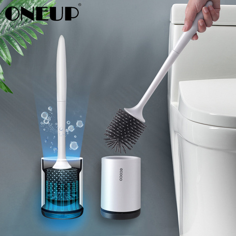 TPR silicone Toilet Brush Floor-standing Wall-mounted Base Cleaning Brush For Toilet WC Bathroom Accessories Set household items ► Photo 1/6