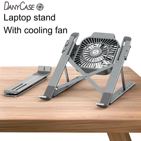 Foldable Laptop tablet Stand With Cooling Fan Heat Dissipation For Desktop MacBook Air Pro Stand Notebook Holder HP DELL Cooler ► Photo 1/6