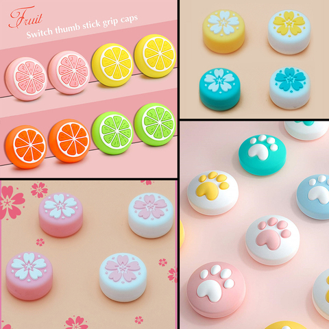 Pink Sakura Cat Silicone Analog Thumb Stick Grips Caps for Nintend Switch/LITE NS JoyCon Controller Sticks Cap for Joy Con Cover ► Photo 1/6