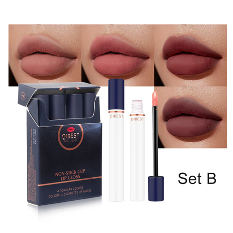 4Color Cigarette Lipstick Set Velvet Matte Lip Gloss Red Lip Tint Long Lasting Waterproof Smoke Tube Maquillaje Batom TSLM1 ► Photo 1/6