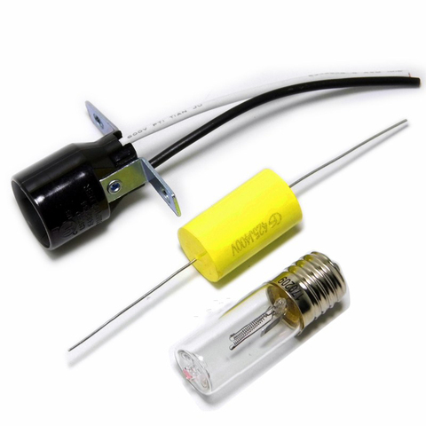 Hot 3pcs/2pcs Set 3W UV Bulb Light E17 Lamp Holder Start Capacitor Black Light Bulb UV Sterilization Lamp with Ozone DIY Kit ► Photo 1/6