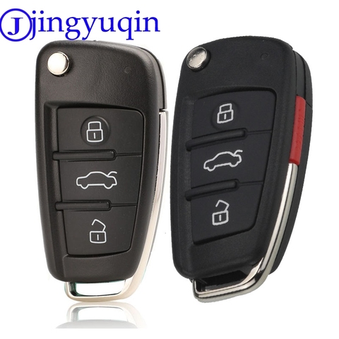 jingyuqin 3/4 Button Folding Remote Flip Car Key Case Shell Fob For Audi A2 A3 A4 A6 A6L A8 Q7 TT Key Fob Case Replacement ► Photo 1/5