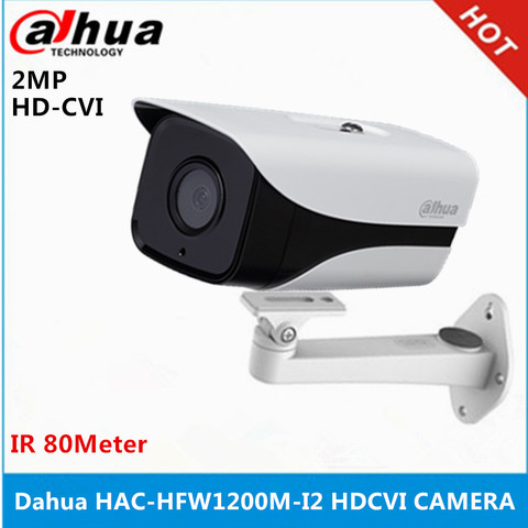 Dahua HDCVI Camera DH-HAC-HFW1200M-I2 HD 1080P 2MP built-in 2 leds IR 80m security cctv Camera with bracket ► Photo 1/3