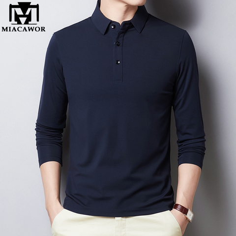 2022 New Polo Shirt Men Cotton Long sleeve Polo Shirts Male Classic Solid Colors Slim Fit Tee shirt Homme Men Clothing T894 ► Photo 1/6