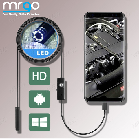 7mm 5.5mm Endoscope Camera Flexible IP67 Endoscope Waterproof Micro USB 6 LED Endoscopic Inspection for Android Micro USB Type C ► Photo 1/6