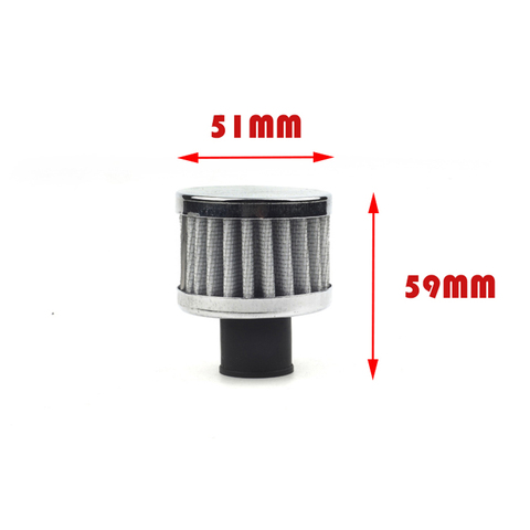 Universal Interface Motorcycle Air Filters 18mm 12mm 9mm Sliver Car Cone Cold Air Intake Filter Turbo Vent Crankcase Breather ► Photo 1/6