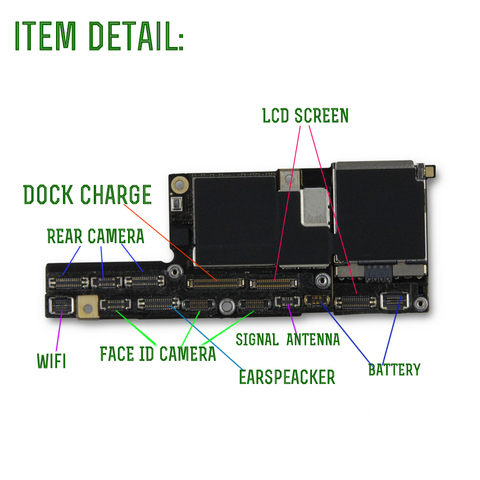 Good working Unlocked icloud clean For iPhone X With Full Chip IOS System Free icloud Motherboard For Apple iPhone X MB ► Photo 1/2