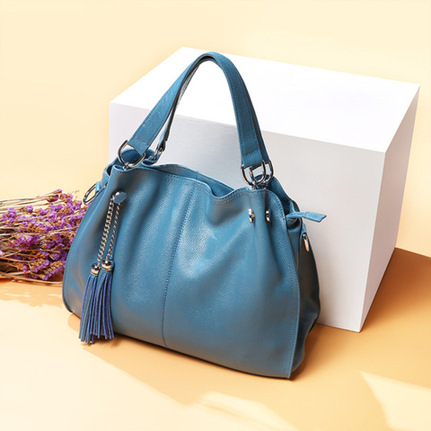Fashion Women bag genuine leather handbag lady tassel shoulder messenger bags Hobos ► Photo 1/6