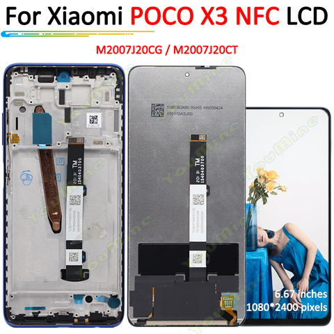 Original Display 6.67'' for Xiaomi Poco X3 LCD With Touch Screen Digitizer Assembly for Xiaomi PocoX3 lcd Display M2007J20CG ► Photo 1/6