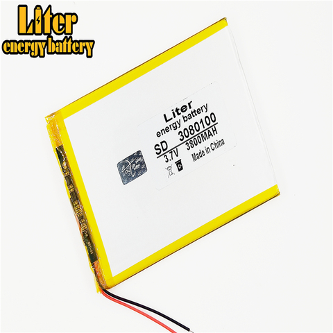 3.7V 3800mAh 3080100 Lithium Polymer Li-Po li ion Rechargeable Battery cells for tablet pc 7 inch 8 inch 9inch ► Photo 1/1