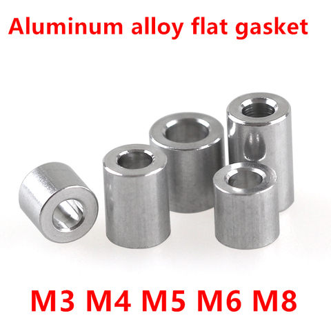 20pcs-10pcs Aluminum flat washer M3 M4 M5 M6 M8 aluminum Bushing gasket Spacer Aluminum hollow tube No thread standoffs ► Photo 1/3