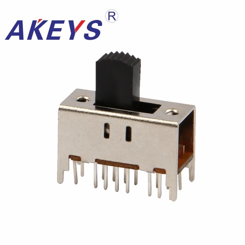 10PCS SS-43D01 4P3T-G5/G7/G9/G14  Four pole three throw 3 position slide switch 16 pin DIP type with 4 fixed pin handle heights ► Photo 1/3