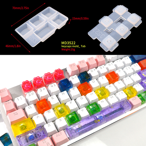 TC156 DIY Set Manual Mechanical Gaming Keyboard Key Caps Keycap Resin Art Silicon Molds For UV Crystal Epoxy Handmade Crafts ► Photo 1/6