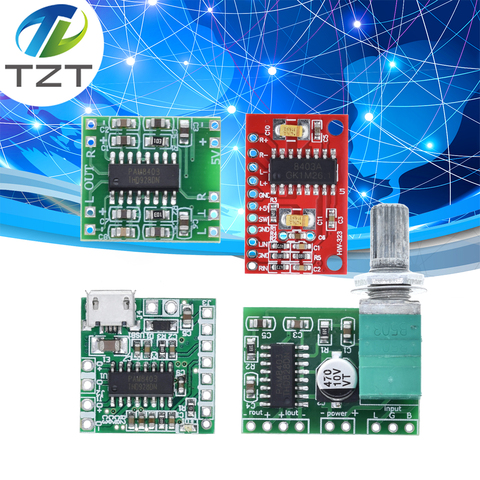 TZT PAM8403 MINI Digital Amplifier Board 2 * 3W Class D Digital DC 2.5V To 5V Power bluetooth speaker module with Potentionmeter ► Photo 1/1