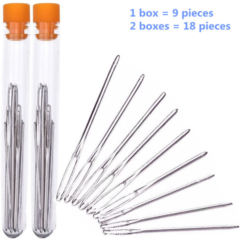 2boxes 18Pcs Stainless Steel Sewing Needle Big Eye Cross Stitch Knitting Embroidery Needle Embroidery Hand Sewing Accessories ► Photo 1/6