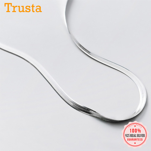 Trustdavis 925 Sterling Silver Fashion Minimalist  Clavicle Snake-bone Chain Necklace For Women Wedding Fine 925 Jewelry DA1887 ► Photo 1/6