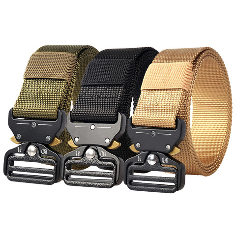New Military Tactical Belt Army Nylon Belt Metal Buckle Men Waistband Heavy Duty Waist Belt Police Hunting Training Accessories ► Photo 1/6