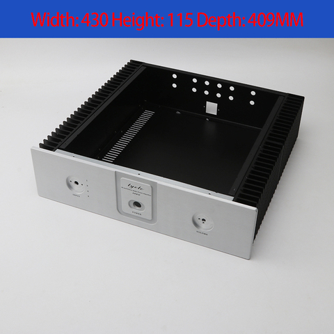 KYYSLB 430*115*407MM QL43115 All Aluminum Class A Amplifier Chassis Box House DIY with Blank Cooling Holes Amplifier Case Shell ► Photo 1/1