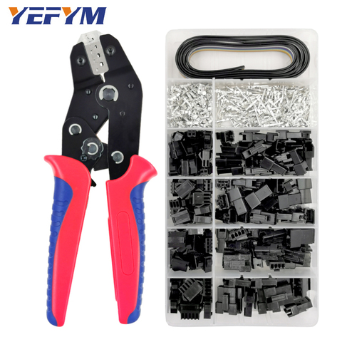 YEFYM SN-2549 dupont crimping pliers 0.08-1mm2 with 590pcs/box SM2.54 terminal box Car connector cable electrician tools ► Photo 1/6