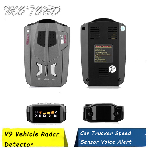 V9 Vehicle Radar Detector (English/Russian/Thai ) 360 Degree Car Trucker Speed Sensor Voice Alert Warning 16 Band LED Display ► Photo 1/6