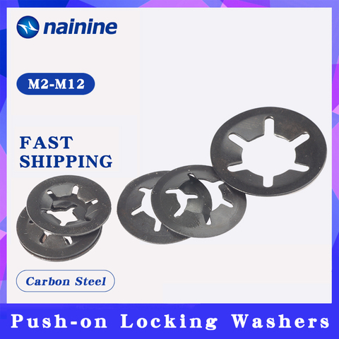 [M2-M12] 65Mn Tooth Starlock Push On Locking Washers Speed Clips Quick Speed Locking Spring Washers ► Photo 1/4