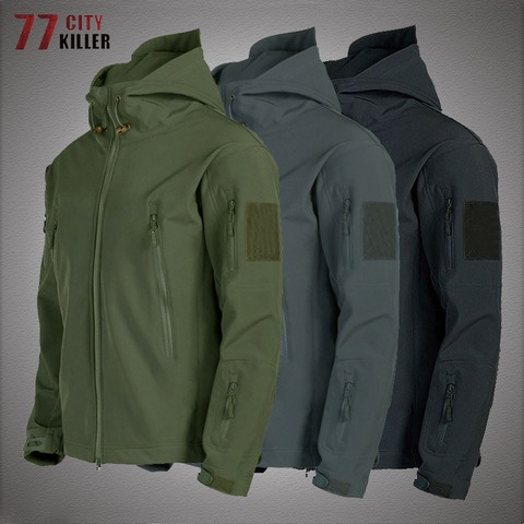 Military Shark Skin Soft Shell Jackets Men Tactical Windproof Waterproof jacket men Army Combat Jackets Mens Hooded Bomber Coats ► Photo 1/6