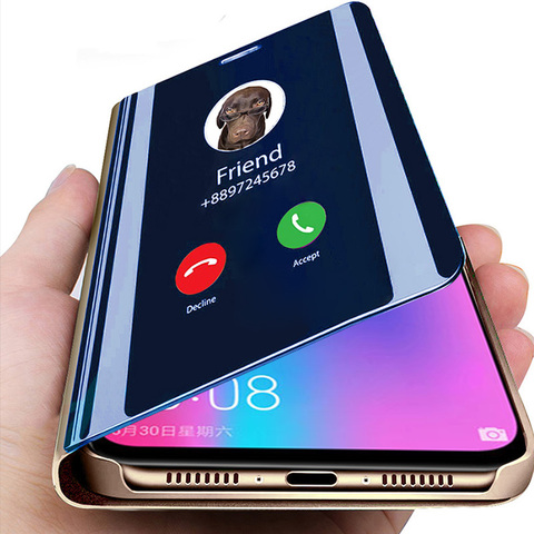 Luxury Mirror Smart Flip Case For Xiaomi Redmi K30 K20 Note 10 9s 9 8 8T 7 6 5 4 4X Pro Mi 10 9 8 9T CC9 Pro Lite Cover Coque ► Photo 1/6