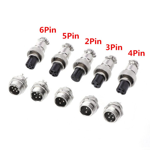 1set GX12 2/3/4/5/6 Pin Circular Aviation Socket Plug Male + Female 12mm L88-93  Wire Panel Connector with Plastic Cap Lid ► Photo 1/5