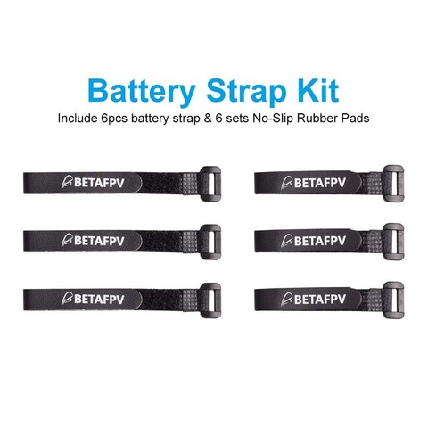 BETAFPV 6pcs Black Battery Strap Rubberized Lipo Straps with 6 Sets No-Slip Rubber Pads for 2-4S RC Battery Toothpick Frame ► Photo 1/6