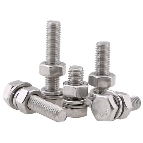 304 stainless steel hexagon bolt, screw and nut set large full extension screw m8m10 5Pcs ► Photo 1/4