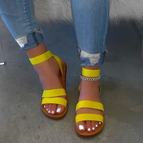 Spring/summer new hot sale 2022 double-layer stretch cloth candy color outdoor beach women sandals casual all-match slippers ► Photo 1/6