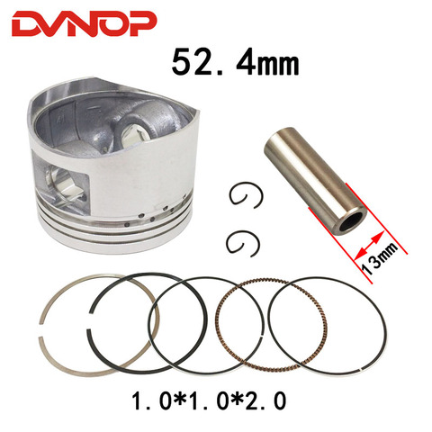 Motorcycle 52.4mm Piston Ring 13mm Pin Set Kit Assembly for 110cc ATV Dirt Bike & Go Kart K082-004 ► Photo 1/5