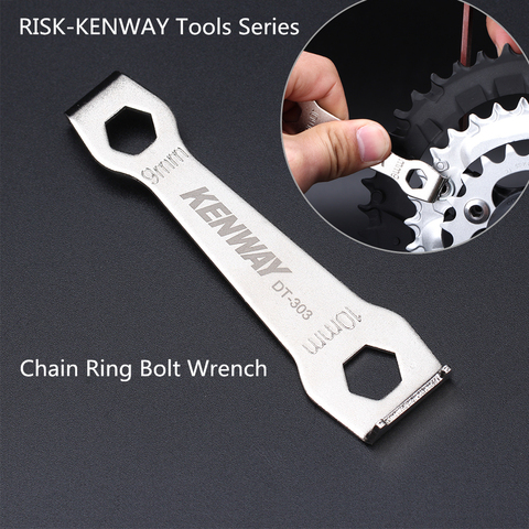 RISK KENWAY RL202 MTB Road Bicycle 9 & 10mm Chain Ring Chainwheel Peg Spanner Bike Chainring Nut Bolt Wrench Removing Tool  ► Photo 1/6