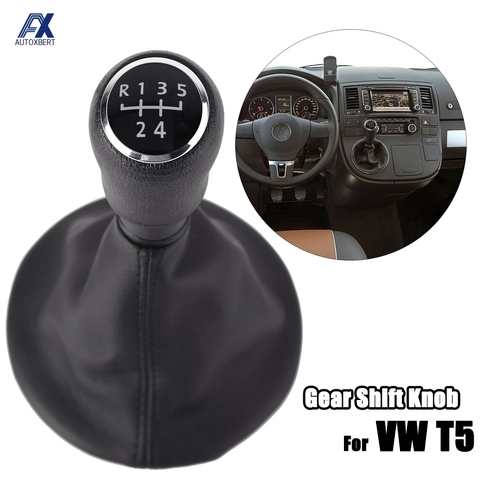 5 Speed Gear Stick Shift Knob & Gaiter Gaitor Boot Cover Full Kit For VW Volkswagen Transporter T5 T5.1 T6 Gp 2003-2022 ► Photo 1/6