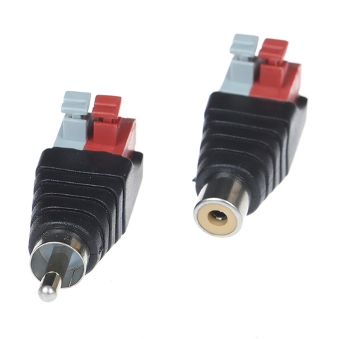 Speaker Wire A/V Cable To Audio Male Female RCA Connector Press Plug Terminal ► Photo 1/6