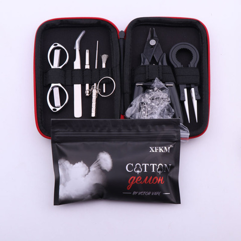 XFKM Mini Tool Kit Bag ceramics Tweezers Pliers Wire Band clapton Coil Jig Cotton For RDA RTA RBA X9  Accessories ► Photo 1/6