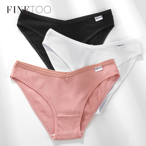 FINETOO Cotton Underpants M-2XL Women Panties Sexy V Waist Underwear Low-Rise Female Briefs Soft Underwear Female Lingerie 2022 ► Photo 1/6